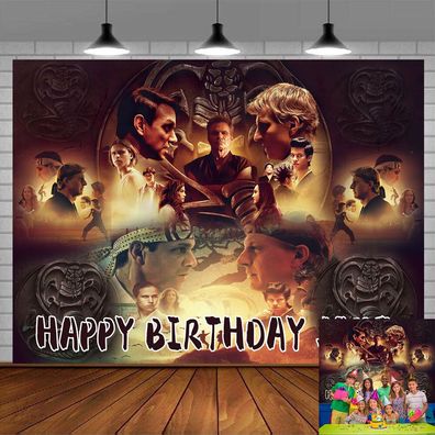 Cobra Kai Personalisiertes Geburtstag Banner Kinderparty Hintergrund Vinyl