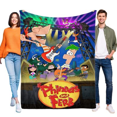 Phineas and Ferb Decke Tagesdecke Kuscheldecke Kinderbettwasche fur Bett