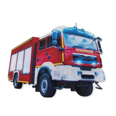 Roth Bügelbild Feuerwehr Stickerei mit Druck 145 cm x 1