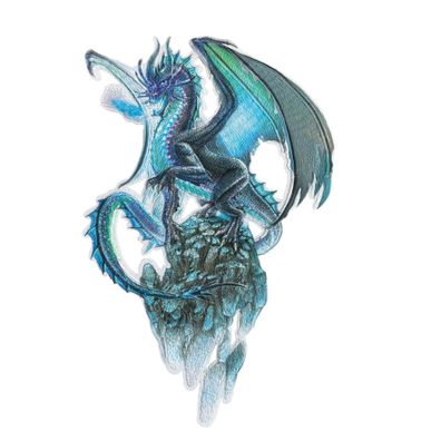 Roth Bügelbild Eisdrache Stickerei mit Druck