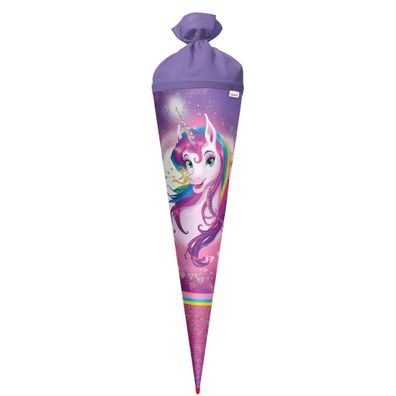 Roth Schultüte 70cm rund Einhornportrait Glitter