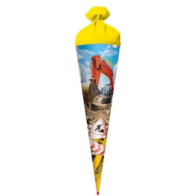 Roth Schultüte 70cm rund Achtung Bagger Folie