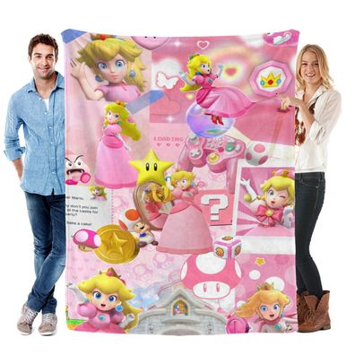 Princess Peach Decke Tagesdecke Kuscheldecke Kinderbettwasche fur Bett