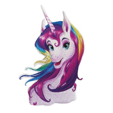 Roth Bügelbild Einhorn Stickerei mit Druck