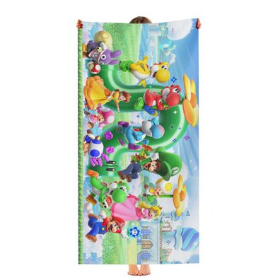 Super Mario Bros Wonder Strandtuch Schnell Trocknend Mikrofaser Badetuch