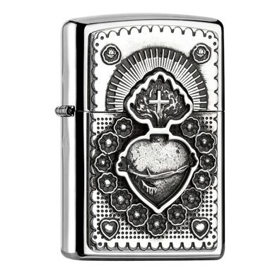 Zippo Feuerzeug Mexican Heart Heiliges Herz Chrome