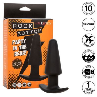 Rock Bottom Tapered Anal Plug 10 Vibraciones Silikon Schwarz