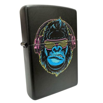 Zippo Feuerzeug Neon Gorilla DJ Design