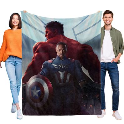 Captain America Tagesdecke Kuscheldecke Kinderbettwasche Weicher Stoff Waschbar