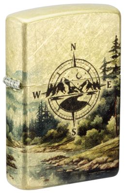 Zippo Feuerzeug Compass Adventure Wildnis Aquarell