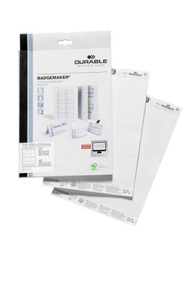 Durable Einsteckschild 75/130x210mm ws für Art. Nr. 8029 bedruckbar