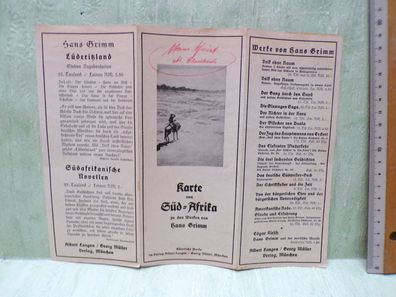 Karte von Süd-Afrika zu den Werken von Hans Grimm Albert Langen Georg Müller RM