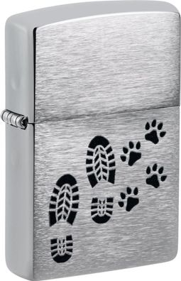 Zippo Feuerzeug Footprints Design chrom