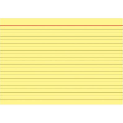 Brunnen Karteikarte A5 liniert gelb 100 Stück 102250110