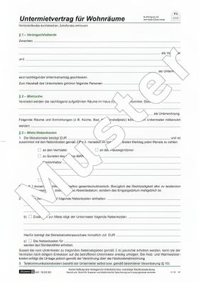 Brunnen Untermietvertrag 4 Seiten 1025201
