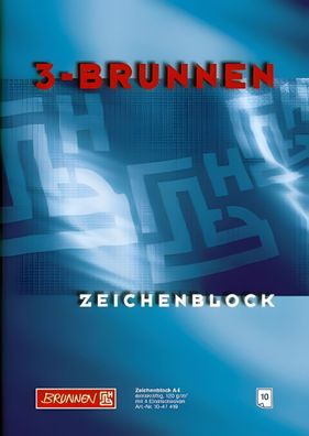 Brunnen Zeichenblock A3 120g Einsteckecken 1047319