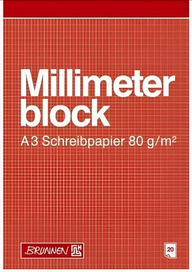 Brunnen Millimeterblock A3 20 Blatt Schreibpapier 104737001