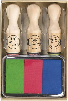 Brunnen Stempelset Belohnung Smiley 3 Holzs 1048692