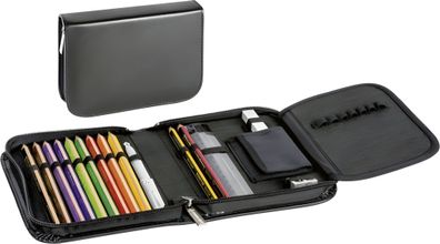 Brunnen Schüler-Etui Ledereinband schwarz 1Klappe 104905790
