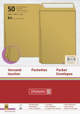 Brunnen Versandtasche B4 NatronKraft Falte 50 Stück 105345750
