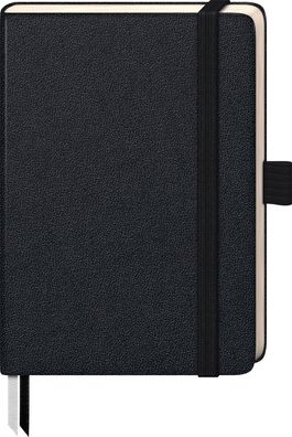 Brunnen Notizbuch Kompagnon Klassik A6 kariert Gummizug sw
