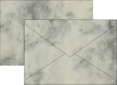 Brunnen Briefumschlag C6 grau Marmor mit Futter 105141480