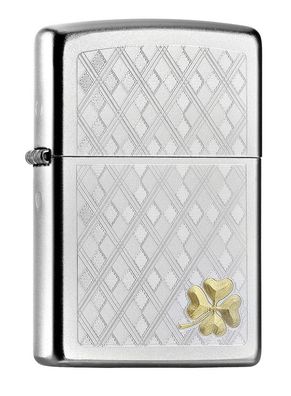 Zippo Feuerzeug Four Leaf Clover chrom