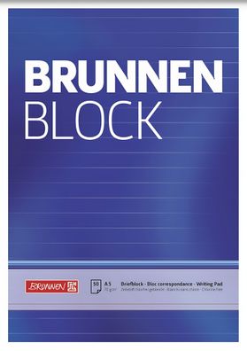 Brunnen Briefblock A5 70g kariert Lineatur 10 52427