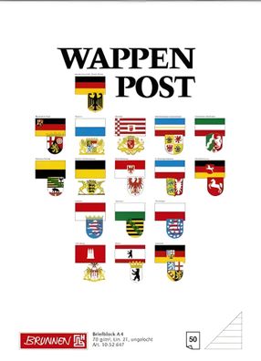 Brunnen Briefblock A4 70g Wappen kariert Lineatur 10 52647