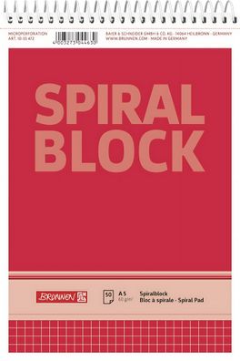 Brunnen Spiralnotizblock A5 kariert 50 Blatt 1055472