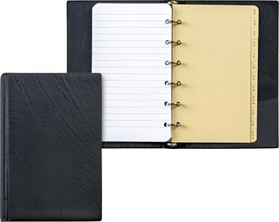 Brunnen Ringbuch A7 schwarz 6-Ringe Einlage 106501090