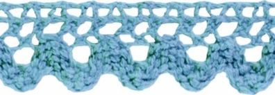 HEYDA 203584531 Spitzen Tape 2 m x 15 mm 100 % Baumwolle blau