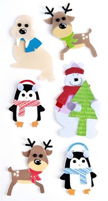 HEYDA 203780701 Stick-On's-Mix Weihnachtstiere 75 x 165 cm