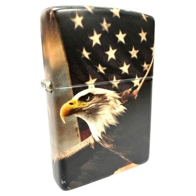 Zippo Feuerzeug Eagle USA Flag 60007289 Benzin