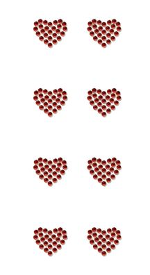 HEYDA 203782921 Strass-Sticker Herz 75 x 165 cm Acryl rot