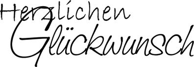 HEYDA 211800305 Stempel Herzlichen Glückwunsch Holz matt lackiert