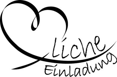 HEYDA Stempel Einladung Herzliche Einladung Holz matt lackiert