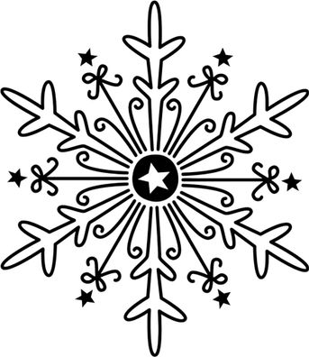 HEYDA Stempel Weihnachten Eiskristall groß Holz matt lackiert