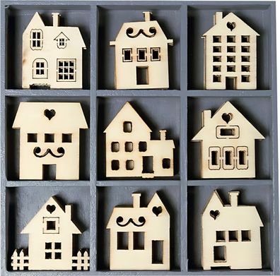 KNORR Prandell Holzornamentbox Häuser 105 x 105 cm Sperrholz