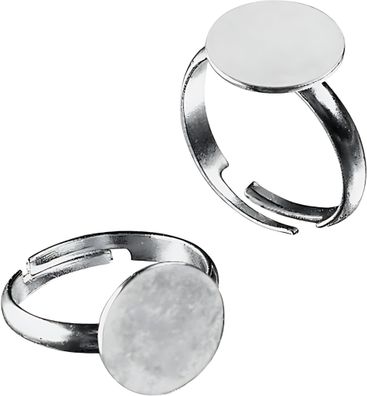 FingerRingemit Platte Platte: Ø 12 mm Metall silberfarben