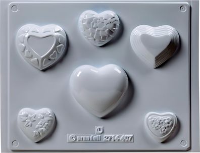 KNORR Prandell 212714407 Gießform Vollform Herzen teils mit Struktur