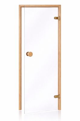 Saunatür Klarglas 69 x187 Sauna Glastür Pinie 6mm ESG Saunabau Saunazubehör