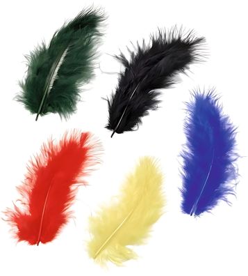 KNORR Prandell Marabufedern ca. 10 cm gelb rot blau grün schwarz