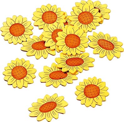 KNORR Prandell Dekostreu Blumen Sonnenblumen Ø 3 cm Holz gelb orange