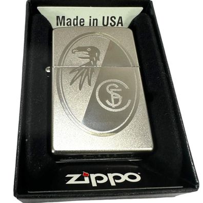 Zippo Feuerzeug SC Freiburg chrom satin graviert