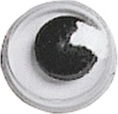 Wackelaugen selbstklebend Ø 7 mm Kunststoff weiss schwarzer Pupille
