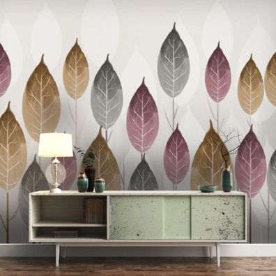 Premium Wandtapete Minimalistische Waldillustration Wohnzimmer Design 10535