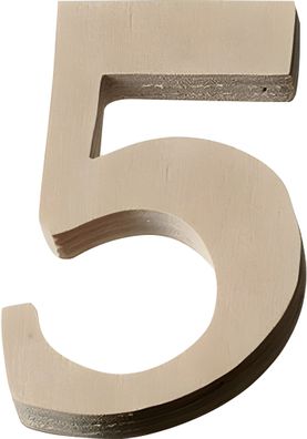 KNORR Prandell 218735639 Zahl klein 5 4 x 3 x 02 cm Sperrholz