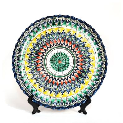 Rishtan Lagan Ø37 cm Orientalischer Ljagan Keramik Plate Handarbeit Servierplate