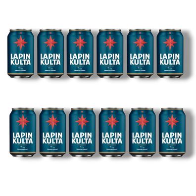 Lapin Kulta Premium Lager Bier Dose 12 x 0,33l - Finnisches Lagerbier 5,2 % Vol